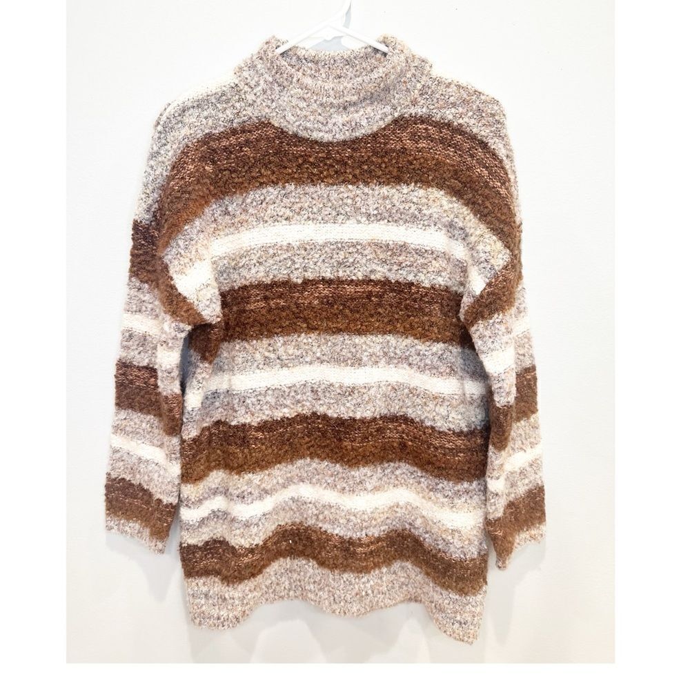 Universal thread brown tan striped sweater